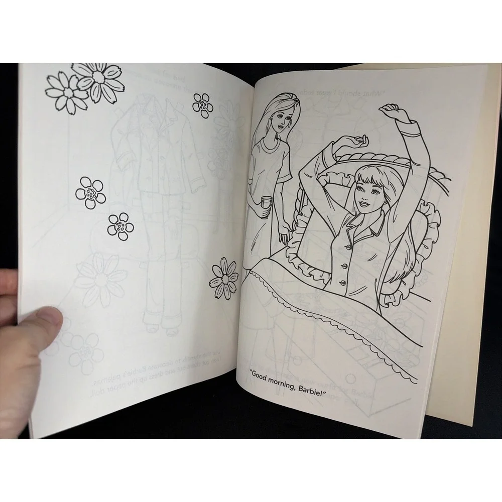 Barbie Coloring Activity Book Super Cool‎ Fun And Fashions Stencils Vintage 1999
